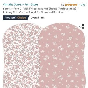 NEW Sorrel & Fern 2 pack bassinet sheets